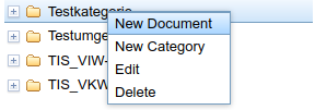 Context menu: New document